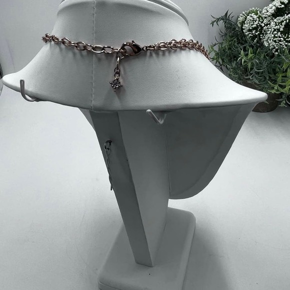 Copper Blue Beach Seashell Starfish Dangle Charms Bib Necklace - Picture 11 of 14